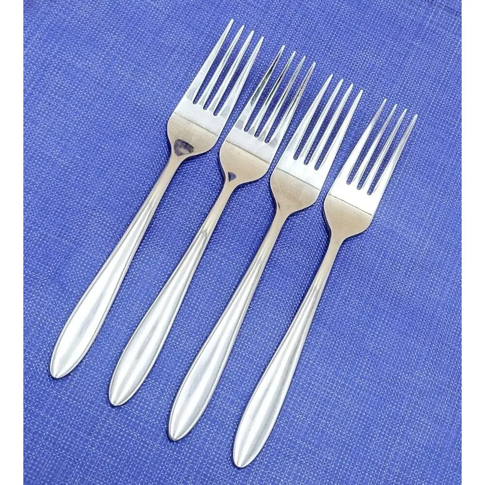 Oneida MOONCREST Stainless Dinner Forks Set of 4 Glossy Flatware